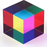 Los mejores  - ZhuoChiMall Cubo de Mezcla de Colores CMY- Prisma de Cubo acrílico de 40 mm (1-57 Pulgadas)- Cubo CMY para decoración…